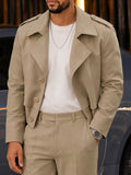 Smart Casual Cropped Trench Jacket and Pants Set