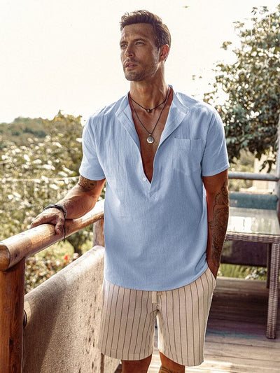 Linen Style Beach Button Shirts Shirts coofandy 