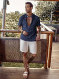 Linen Style Beach Button Shirts Shirts coofandy 
