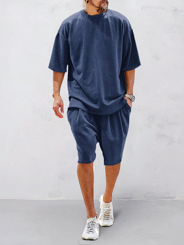Casual Eco-friendly Sport Sets Sports Set coofandy Navy Blue M 
