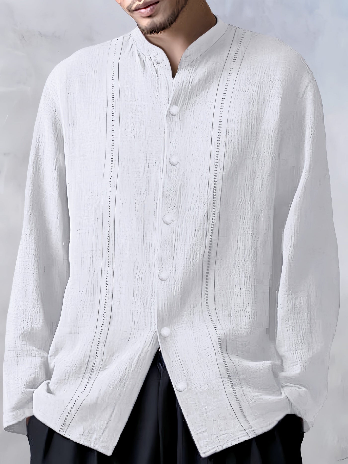 Casual Cotton Linen Loose Fit Shirt Shirts coofandystore White M 