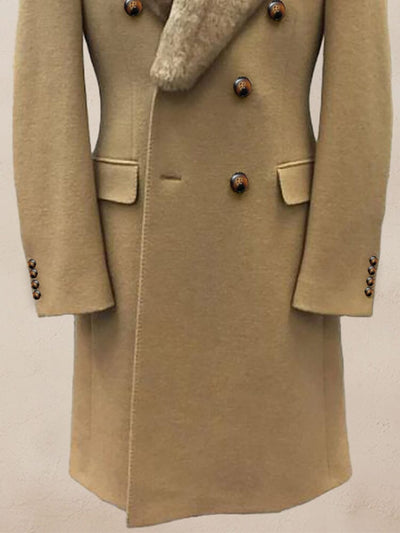 Stylish Double-Breasted Tweed Coat Coat coofandy 