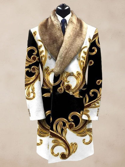 Luxury Fur Collar Tweed Coat Coat coofandy PAT1 M 