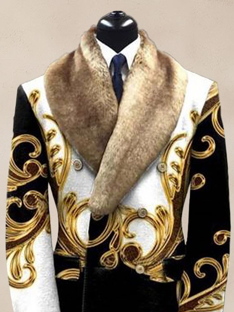 Luxury Fur Collar Tweed Coat Coat coofandy 