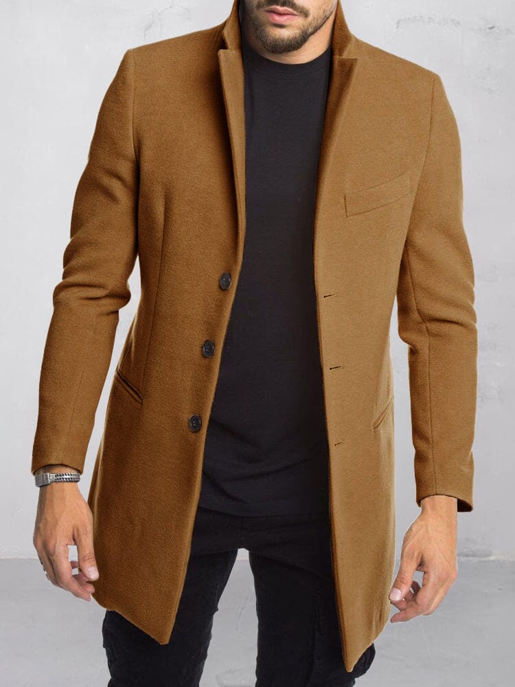 Casual Versatile Lined Tweed Coat Coat coofandy Brown M 
