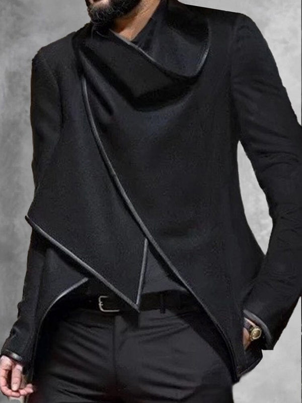 Unique Irregular Hem Tweed Jakcet Jackets coofandy Black M 
