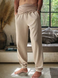 Casual Cotton Linen Household Pants Pants coofandy Beige M 
