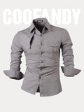 Classic 100% Cotton Cargo Shirt Shirts coofandy 