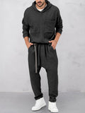 Casual Loose Athleisure Hoodie Set Sets coofandy Black M 