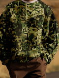 Casual Camo Sweatshirt with Shoulder Zip Hoodies coofandy 