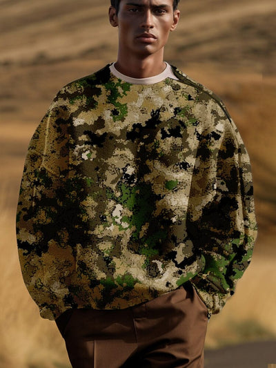 Casual Camo Sweatshirt with Shoulder Zip Hoodies coofandy PAT3 M 