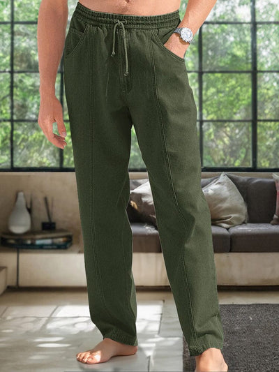 Comfy 100% Cotton Relaxed Pants Pants coofandy Army Green M 