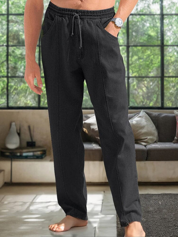 Comfy 100% Cotton Relaxed Pants Pants coofandy Black M 