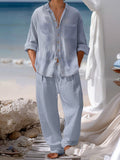 Casual Breathable 2-Piece Shirt Set Sets coofandy 