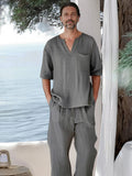 Leisure 100% Cotton 2-Piece Set Sets coofandy 