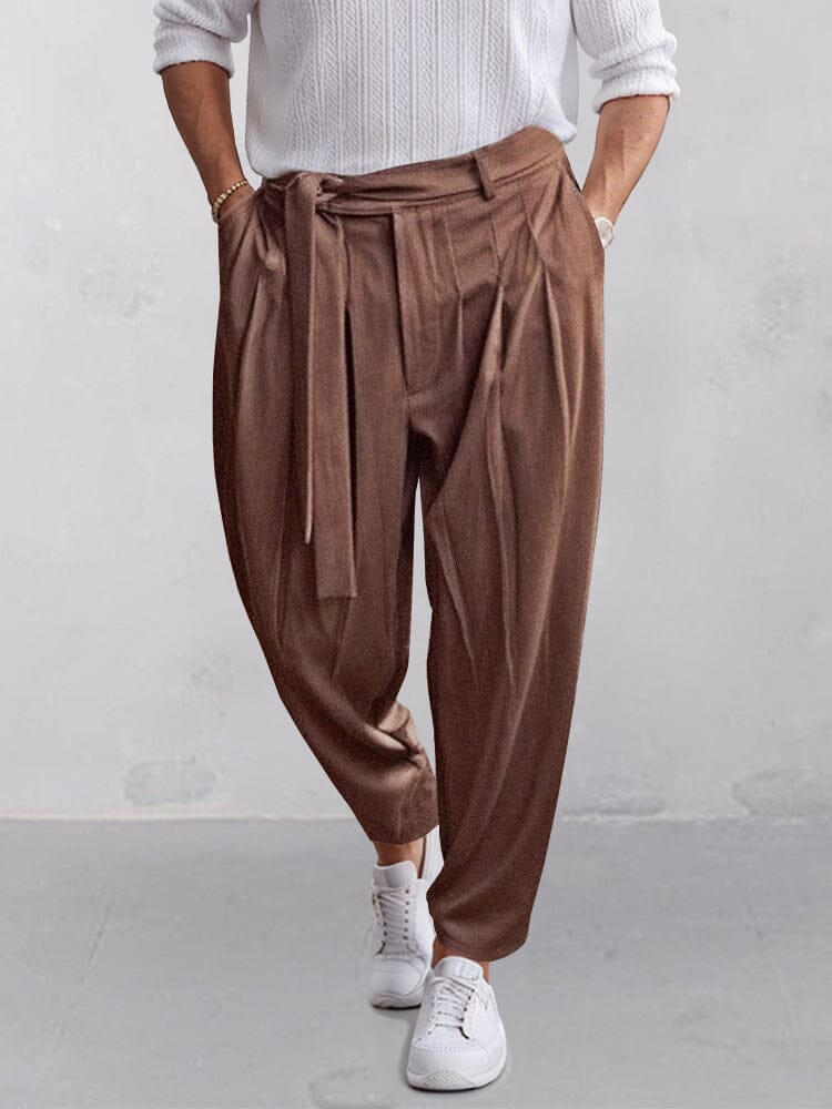 Stylish Harem Pants with Belt Pants coofandy 