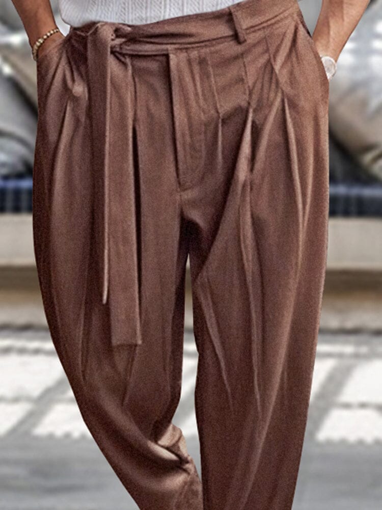 Stylish Harem Pants with Belt Pants coofandy 