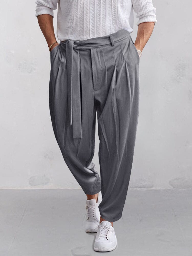 Stylish Harem Pants with Belt Pants coofandy 