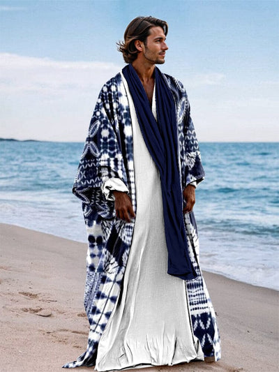 Ethnic Style Printed Outerwear Robe Set Sets coofandy PAT1 M 