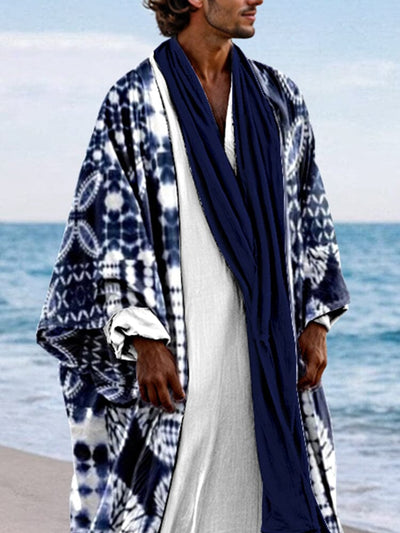 Ethnic Style Printed Outerwear Robe Set Sets coofandy 
