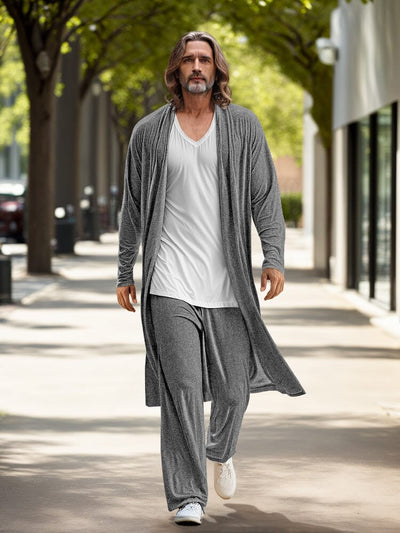 Minimalist Soft 3-Piece Outfits Sets coofandy Grey M 