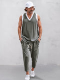 Fake Two-Piece Tank Top and Pants Set Sets coofandy 