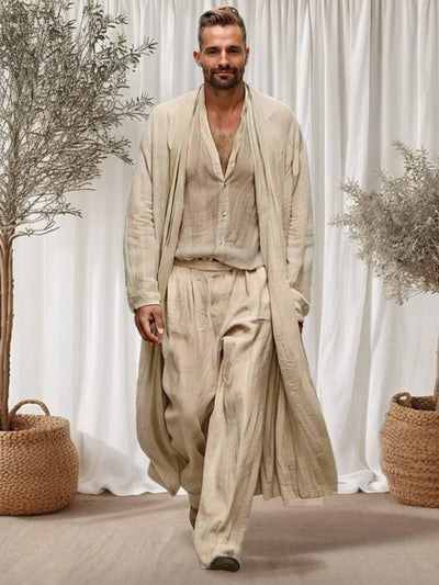 Versatile 100% Cotton 3-Piece Outfits Sets coofandy Khaki M 