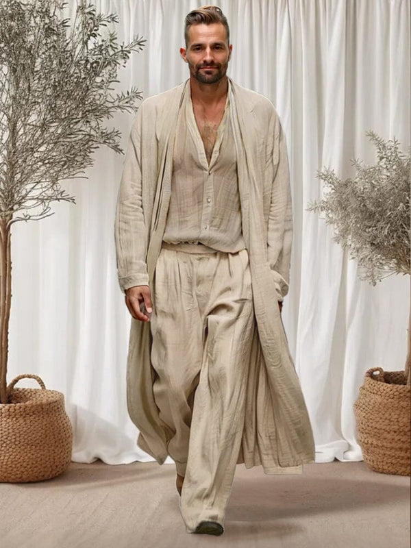 Versatile 100% Cotton 3-Piece Outfits Sets coofandy Light Khaki M 