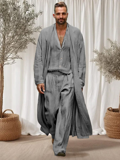 Versatile 100% Cotton 3-Piece Outfits Sets coofandy Grey M 