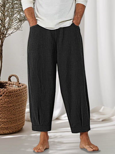 Essential Comfort 100% Cotton Lantern Pants Pants coofandy Black M 