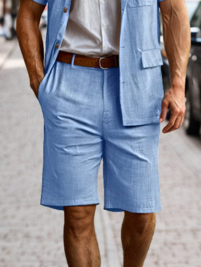 Lightweight 100% Cotton Blazer Shorts Set Sets coofandy 
