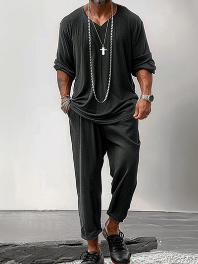 Soft Stretchy Simple 2-Piece Outfits Sets coofandy 