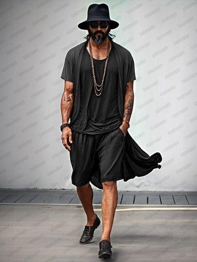 Stylish Lightweight 3-Piece Outfits Sets coofandy Black M 