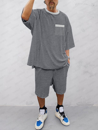 Athleisure Ultra-Soft T-Shirt Set Sets coofandy Dark Grey M 