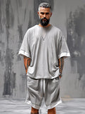 Casual Oversized Fit T-shirt Shorts Set Sets coofandy 