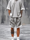 Casual Oversized Fit T-shirt Shorts Set Sets coofandy 