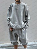 Leisure Loose 100% Cotton Sweatsuit Set Sets coofandy 