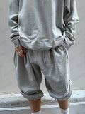 Leisure Loose 100% Cotton Sweatsuit Set Sets coofandy 