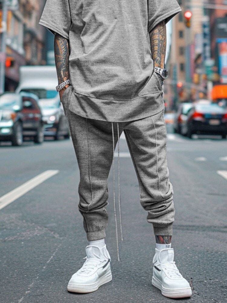 Simple Essential T-shirt Jogger Pants Set Sets coofandy 