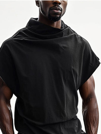 Streetwear Turtleneck Plain Top T-shirt coofandy 