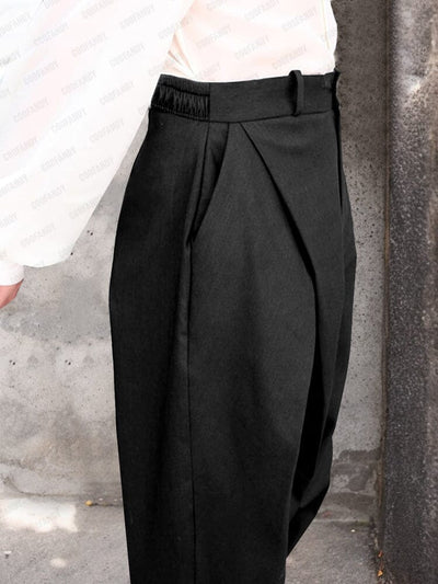 Fashion Cross Pleated Pants Pants coofandy 