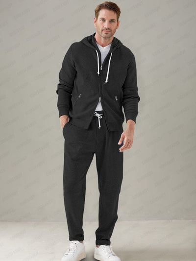 Athleisure Hooded 2-Piece Set Sets coofandy Black M 