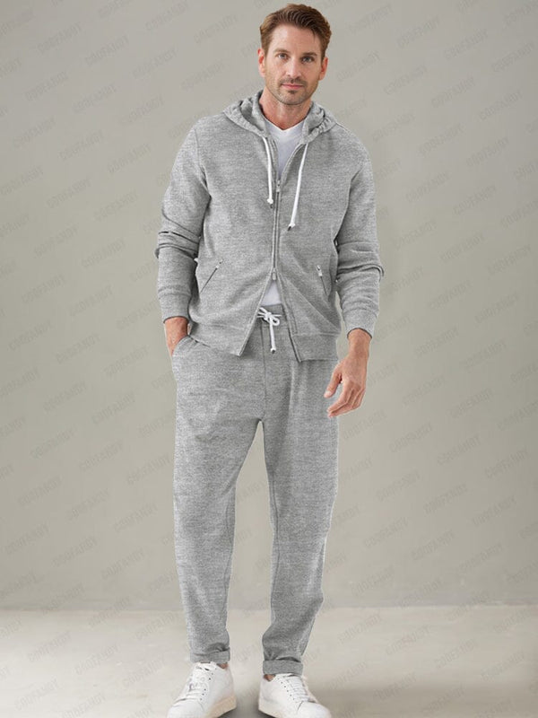 Athleisure Hooded 2-Piece Set Sets coofandy Grey M 