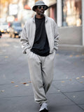 Urban Casual Jacket Pants Set Sets coofandy Light Grey M 