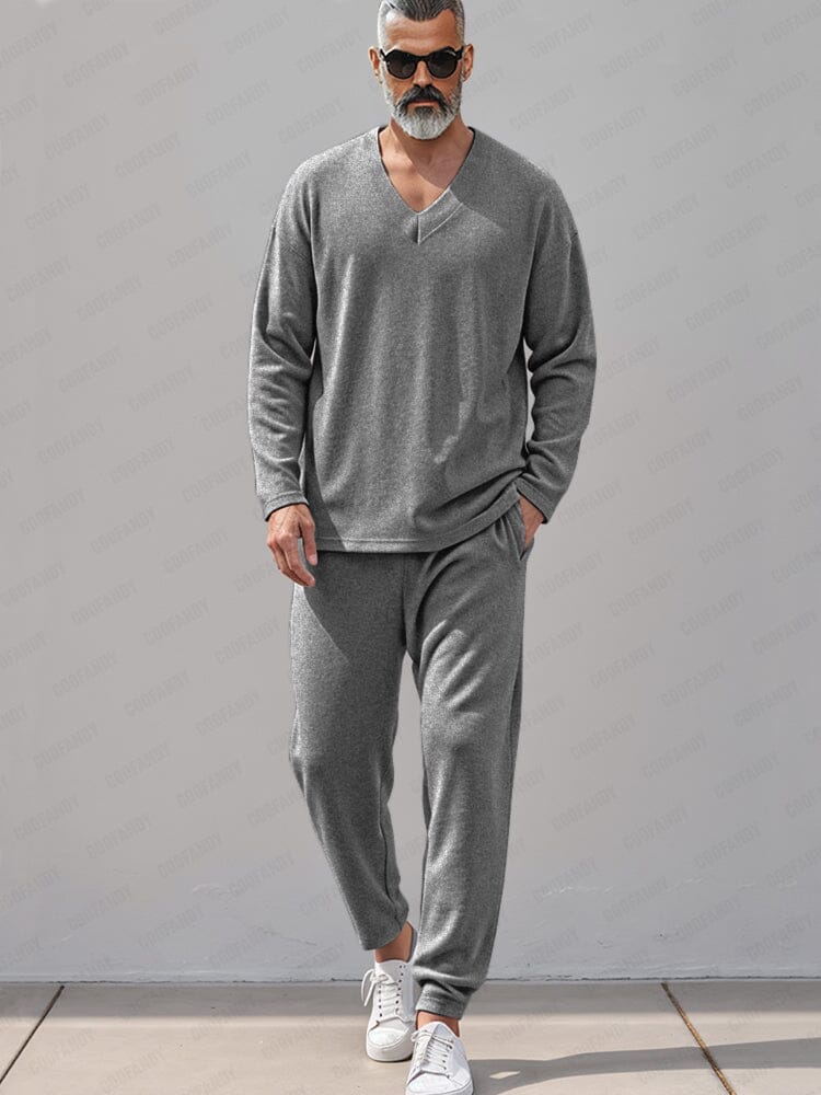 Casual Premium Soft 2-Piece Set Sets coofandy Dark Gray M 