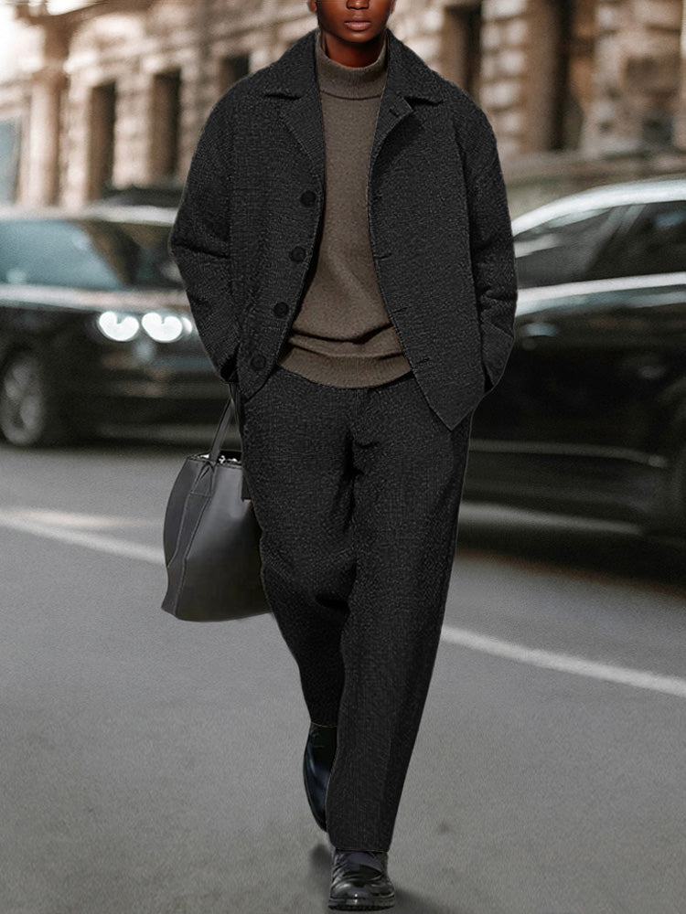 Smart Casual Chic Jacket Pants Set