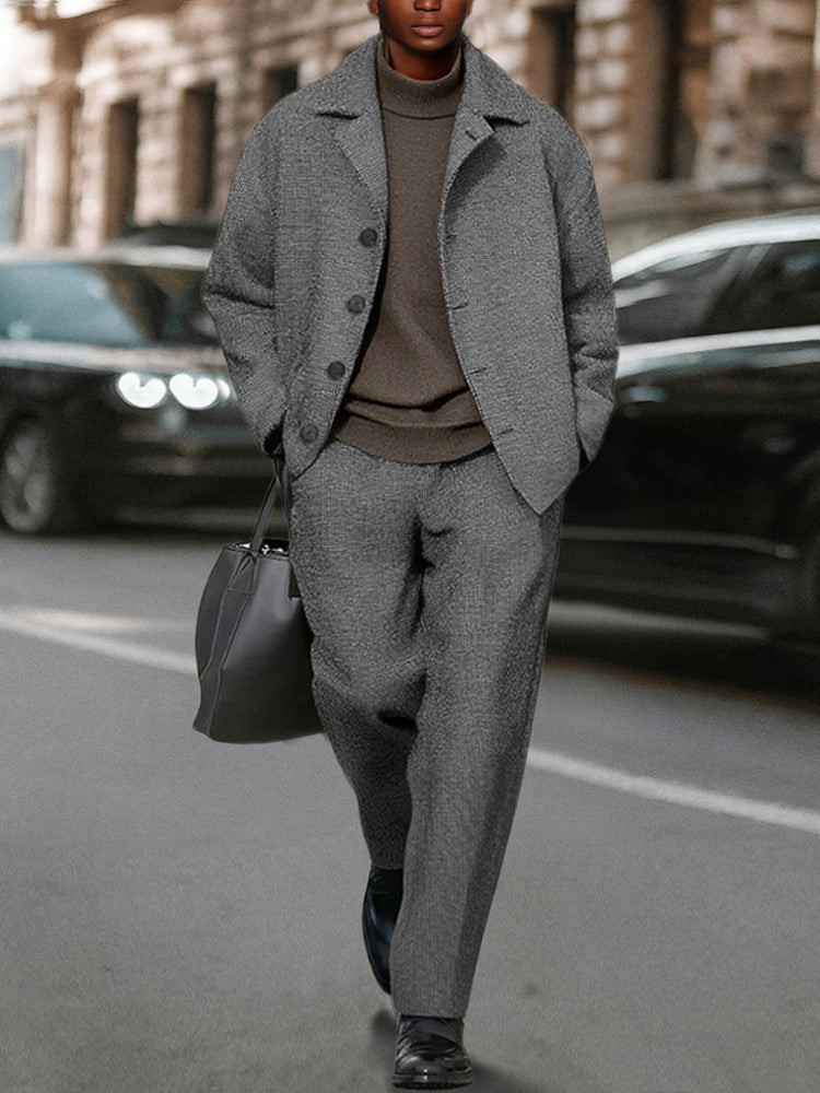 Smart Casual Chic Jacket Pants Set