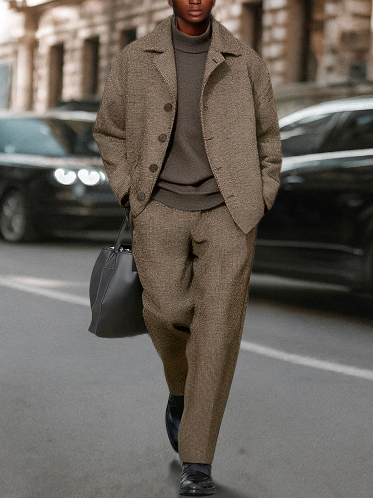 Smart Casual Chic Jacket Pants Set