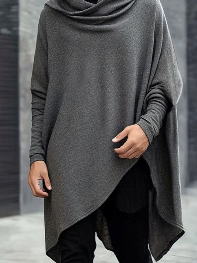 Modern Asymmetrical Hooded Top