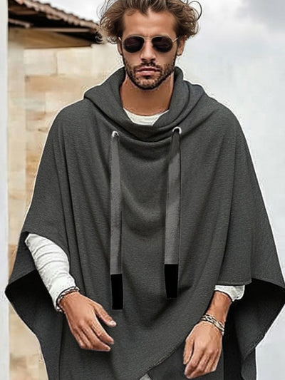 Urban Streetwear Style Hooded Cloak Cloak coofandy 